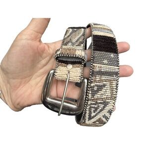 Absolutely Fresh Belt women's Large Beige Brown Gray Southwest Tapestry USA